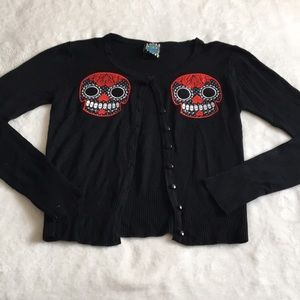 Hot Topic Cardigan with skulls