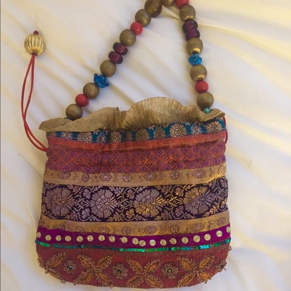 Indian / Ethnic print small bag.Stunning colors!