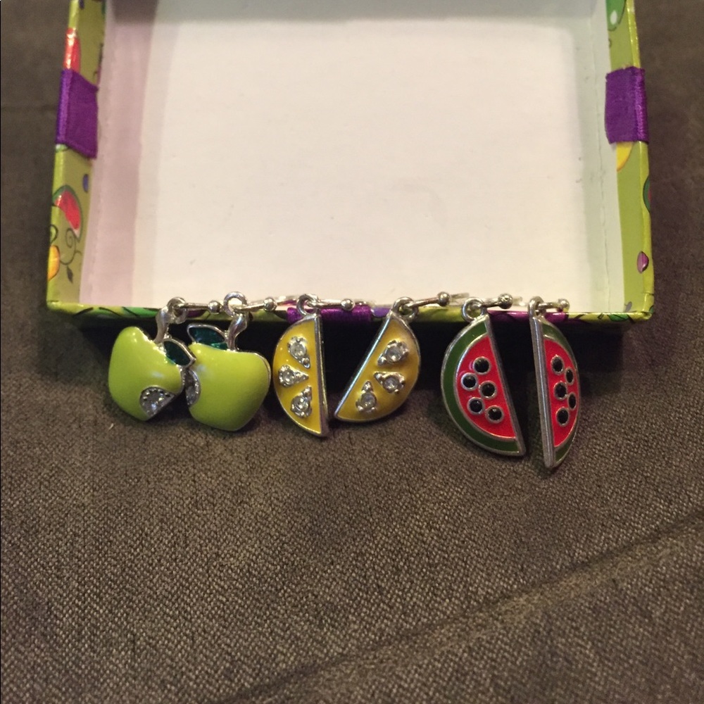 Avon Set of 3 Fruit Dangle Earrings