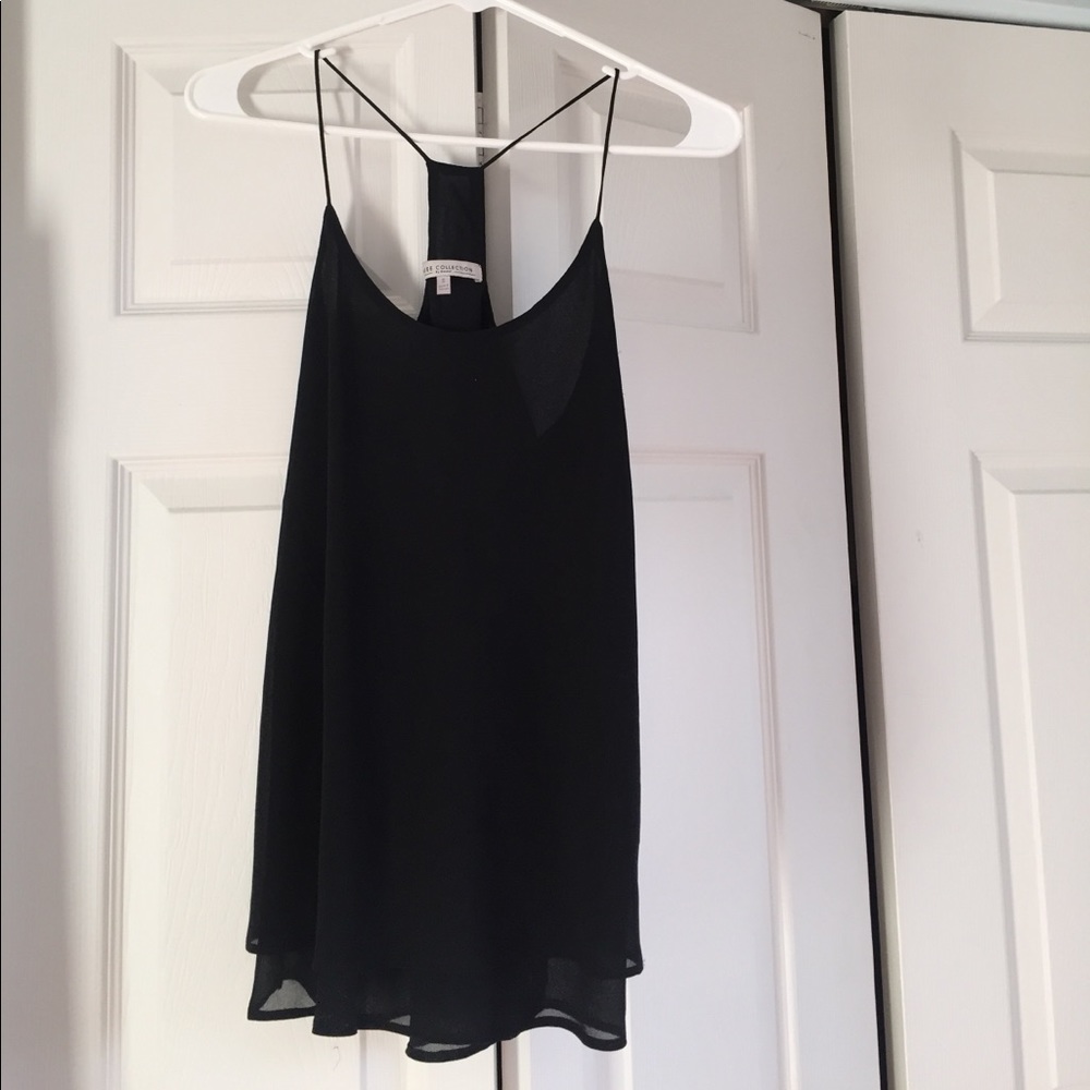 Black flowy racer back top