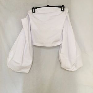 Couture Off-Shoulder balloon Crop Full-Sleeved Top