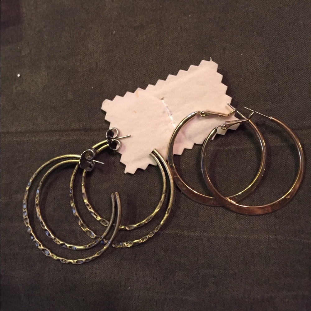 Set of 2 Avon Gold Hoop Earrings