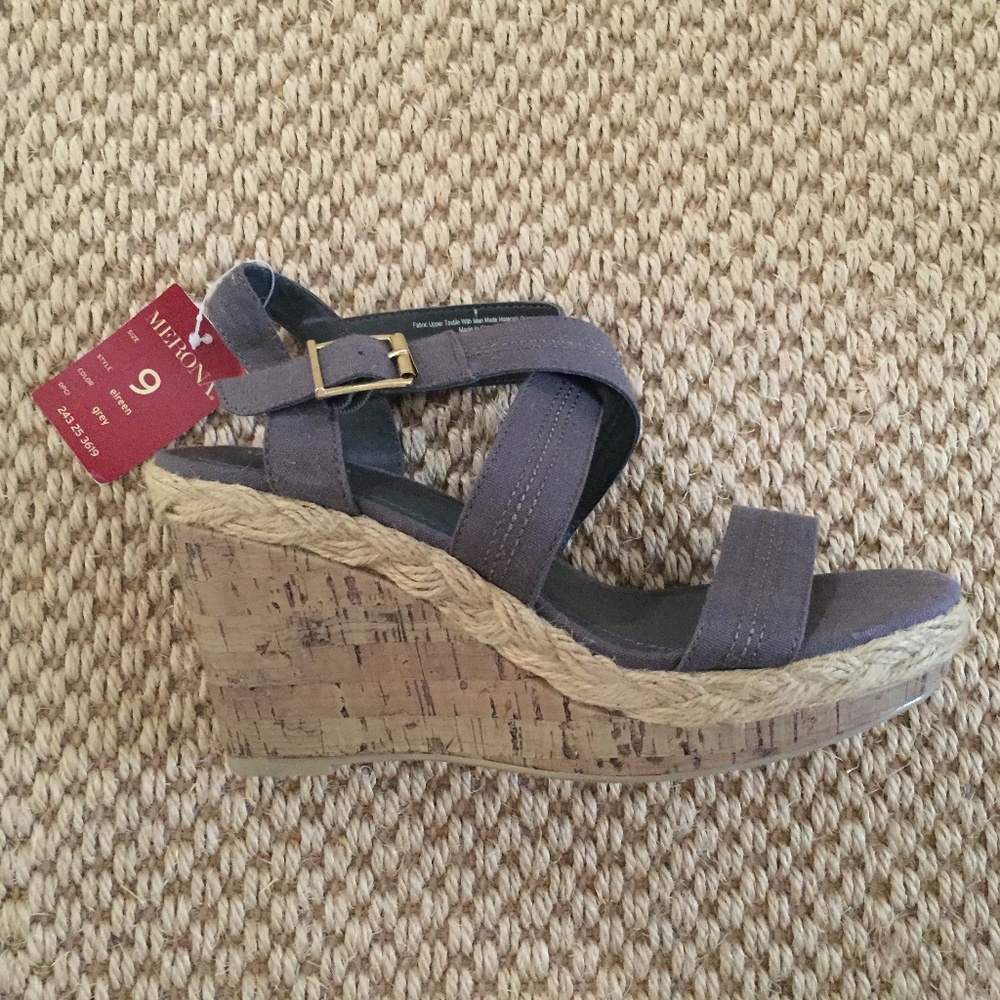 Merona "Eireen" Gray Platform Wedge Sandals