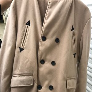 Tan jacket never trench coat