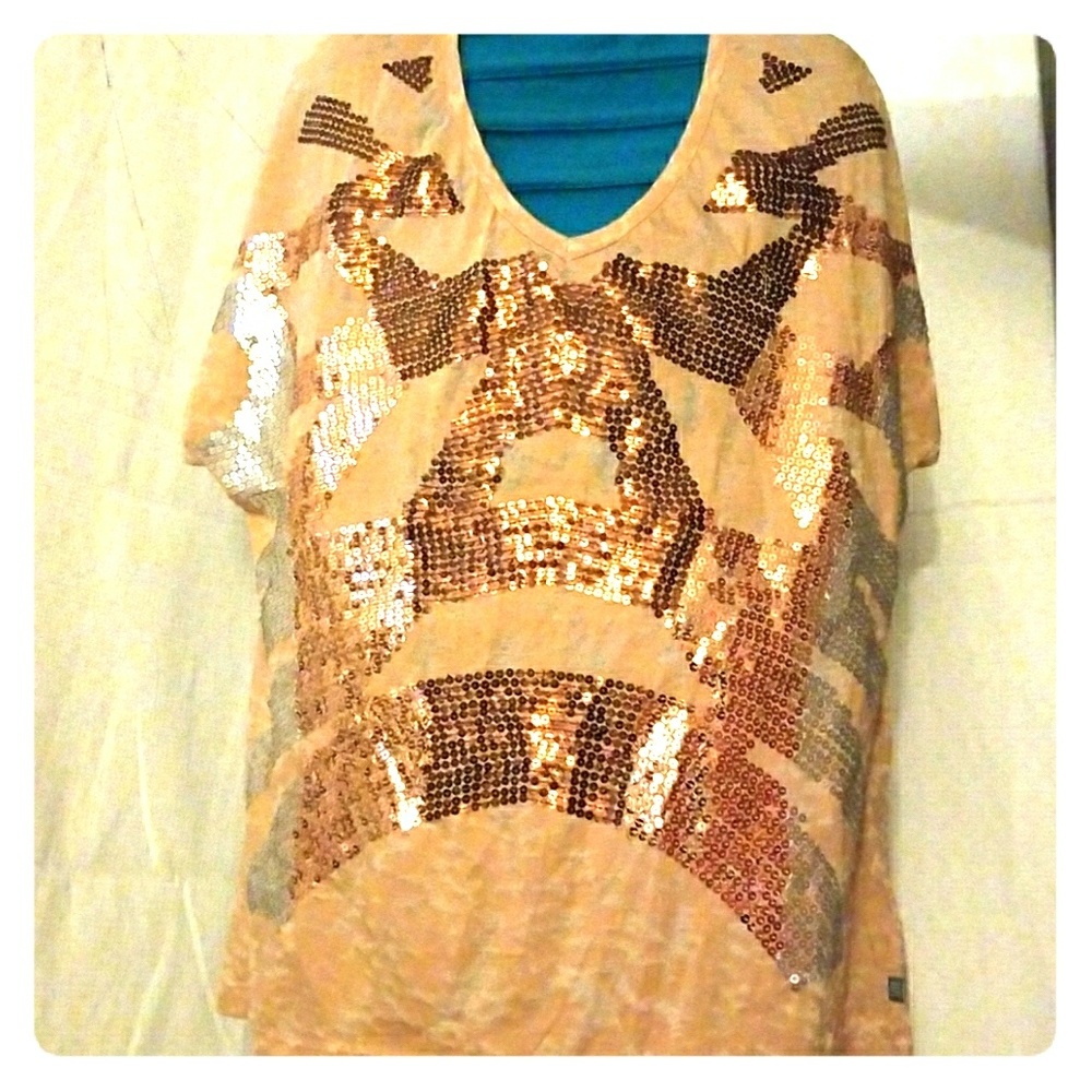 Tan Sequence Design T-Shirt
