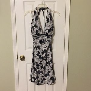 Black and white halter dress