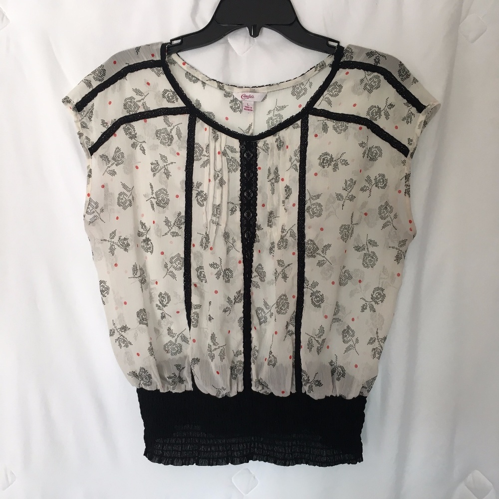 Screen Print Rose Dot Top