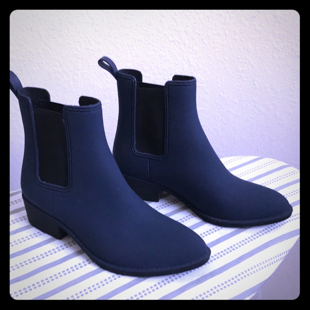 Jeffrey Campbell Navy Blue Rain Western Boots