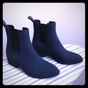Jeffrey Campbell Navy Blue Rain Western Boots