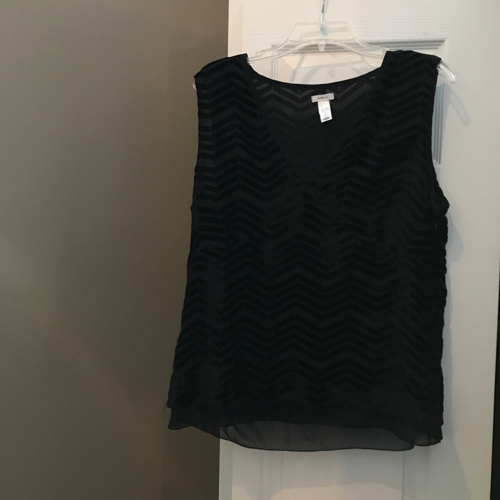 Black Chevron Sleeveless Blouse