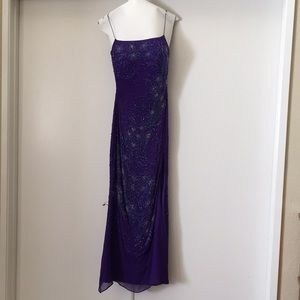 Purple beaded dress.