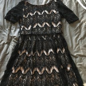 Black and light pink cocktail dress