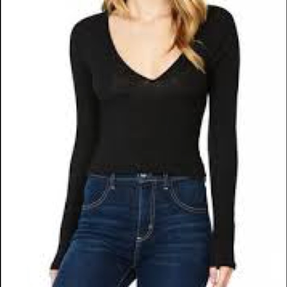 Emma & Sam Long Sleeve Deep V Tee