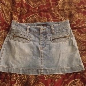 American Eagle Zipper Pocket Denim Miniskirt