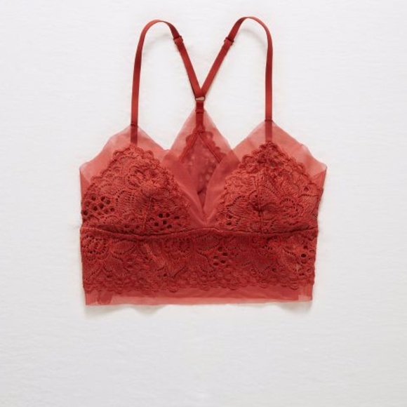 rust lace bralette