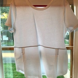 Zara- white tshirt w/ detail