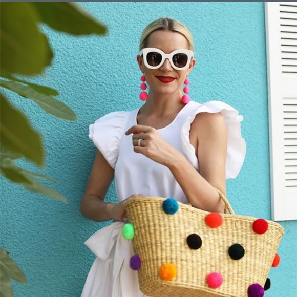 As seen on Today w/KathiLee & Hoda PomPom earrings - Picture 1 of 7