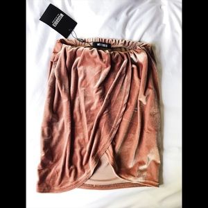 NEW Missguided Wrap Velvet Skirt