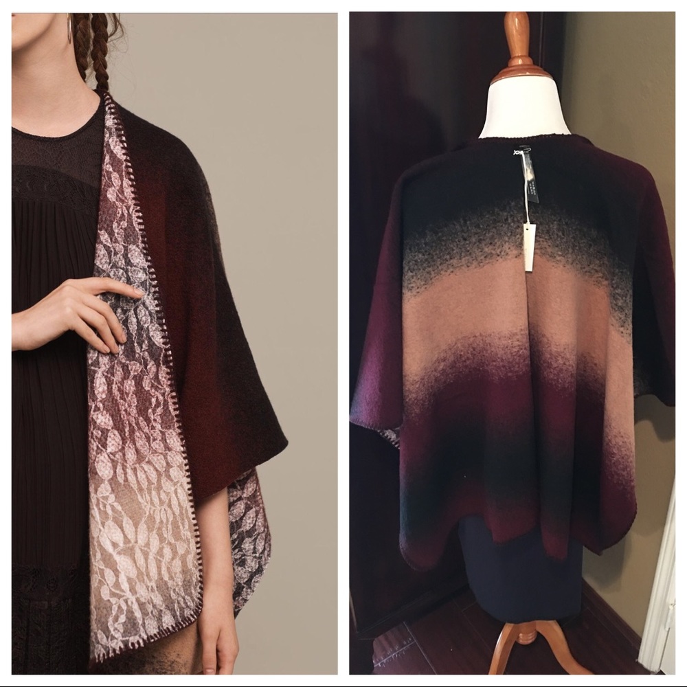 NWT Anthropologie Wintertide Reversible Poncho - Picture 5 of 8