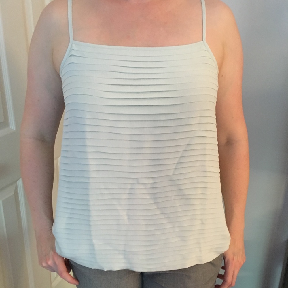 Light Blue Pleated Silk Cami