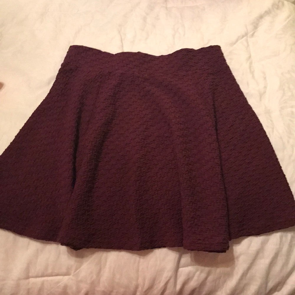 Maroon high waisted skater skirt