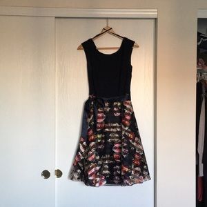 Navy and floral cocktail dress!