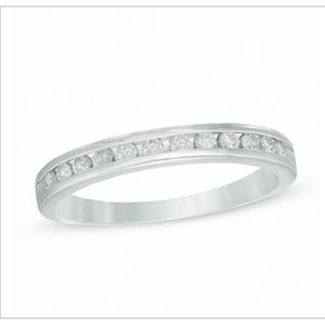 1/4 carat diamond white gold channel wedding band
