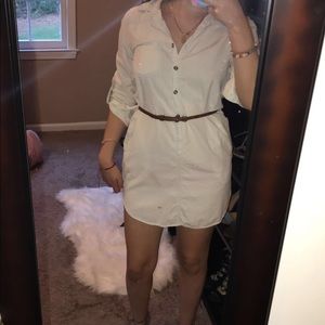 Light jean button up dress