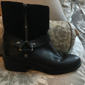 Black Franco Sarto leather & suede ankle boots