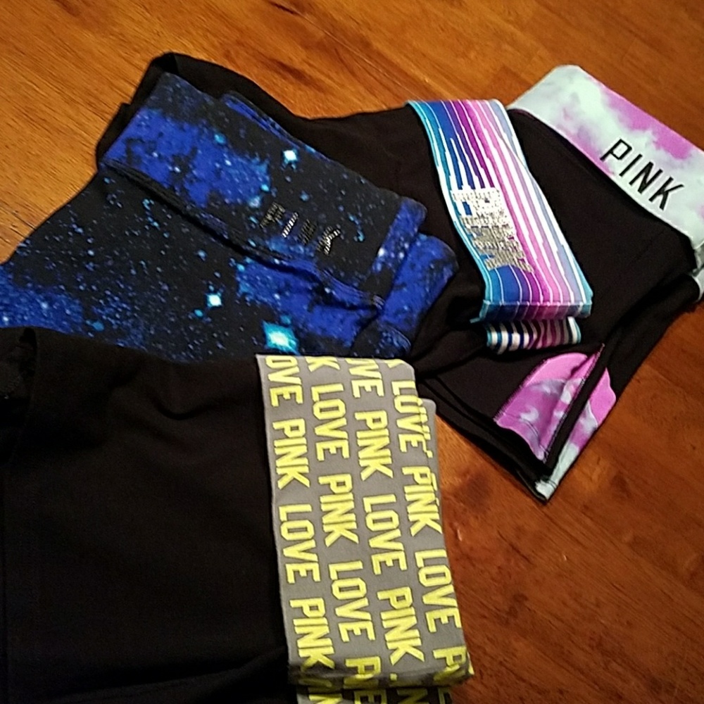 4 pairs PINK yoga shorts