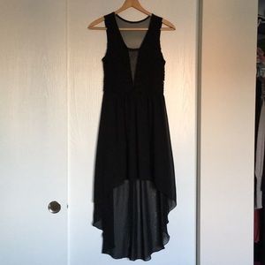 Black high-low cocktail dress