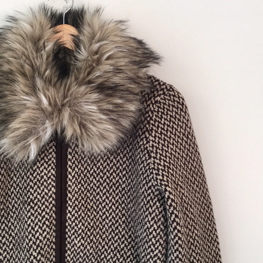 Ralph Lauren Fur Collared Sweater Jacket - Picture 3 of 5