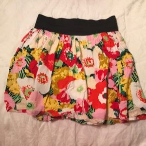 High waisted floral skirt