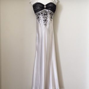 White and Black Silky Dress