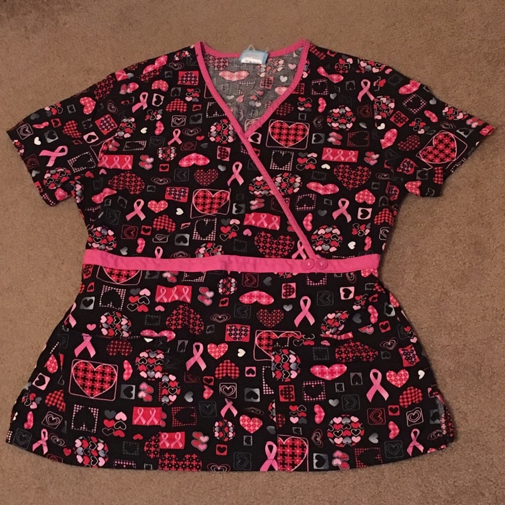 Breast Cancer Awareness scrub top