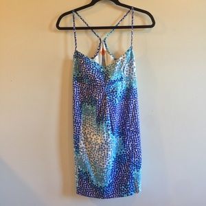 Cynthia Steffe Blue Cotton Dot Shift Dress Size S