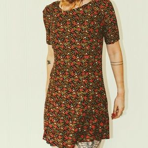 Vintage Black Floral Summer dress