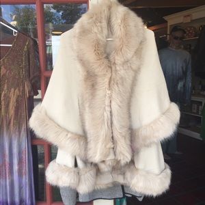 Off-white faux fur cape..many styles