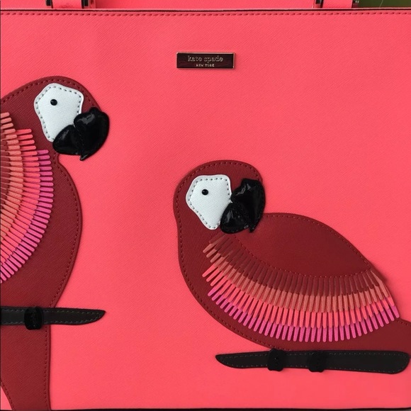LAST PRICE Kate Spade Parrot zip top tote bag NWT - Picture 2 of 8