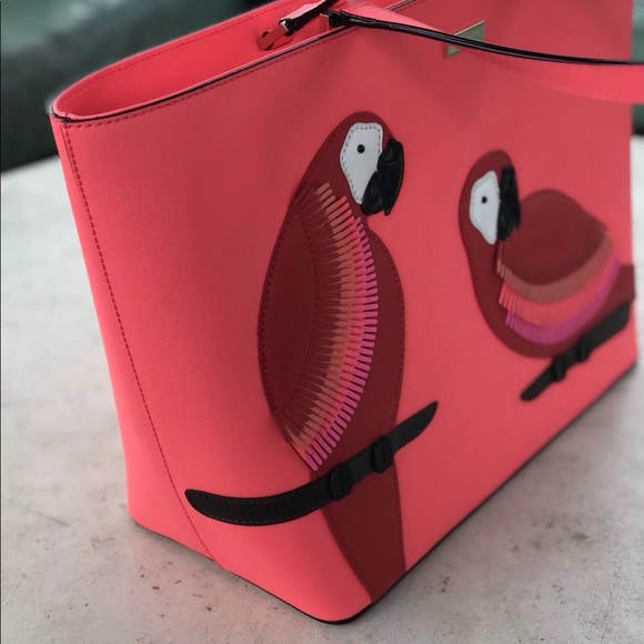 LAST PRICE Kate Spade Parrot zip top tote bag NWT - Picture 4 of 8