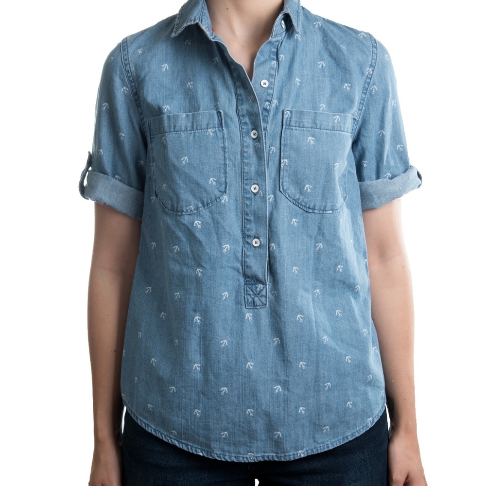 Tommy Hilfiger Nautical Denim Blouse Size M