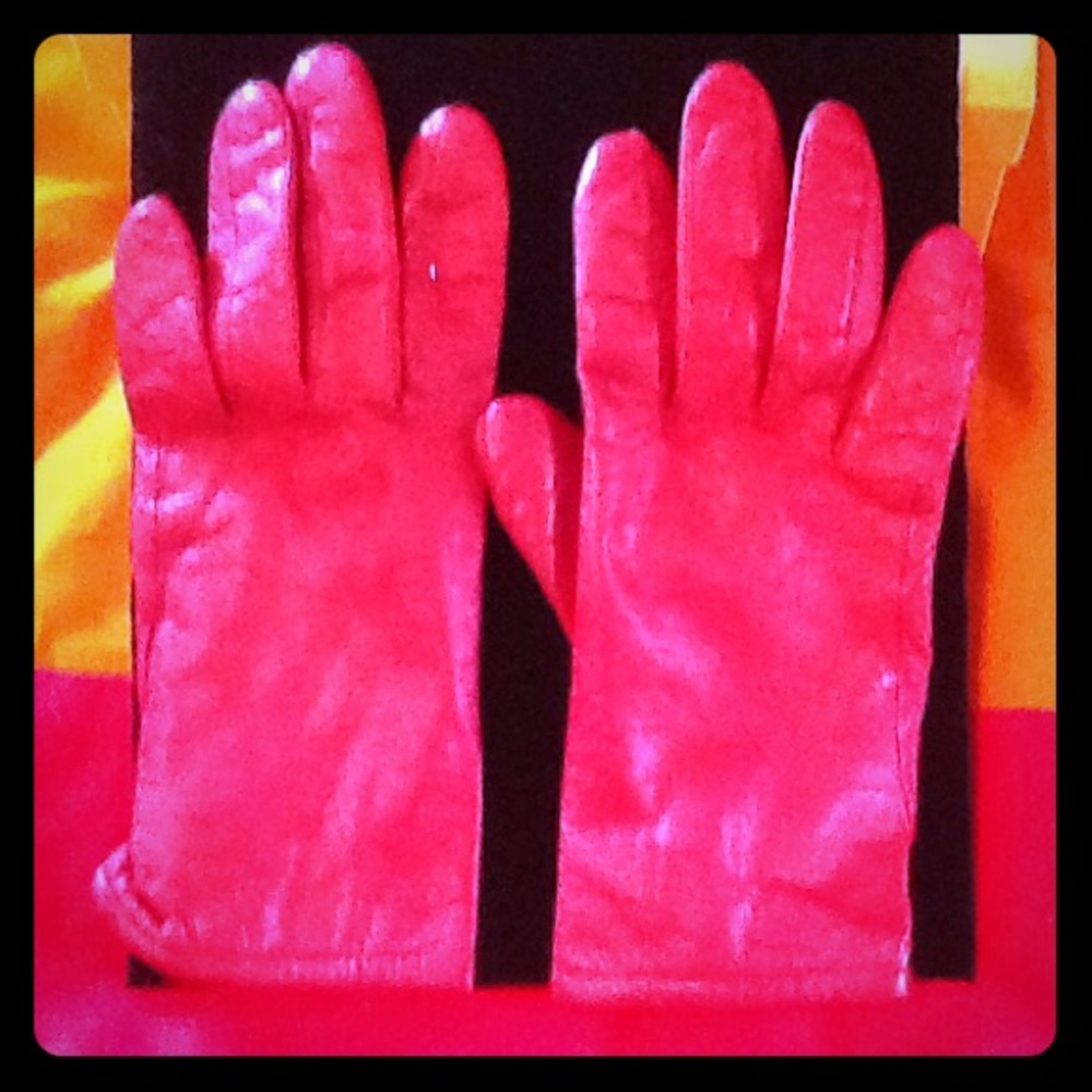 💋Red Leather Gloves💋