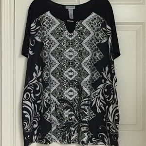 Catherines - Black & White Top with Bling