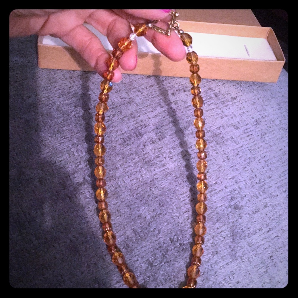 New gorgeous amber glass hand crafted necklace