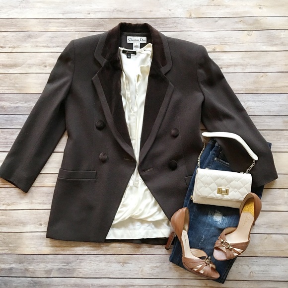 Christian Dior Jackets & Blazers - Vintage Christian Dior Brown Wool Blazer