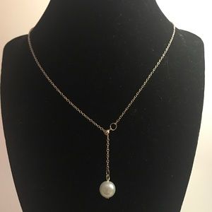 Gold Tone Loop Through Dainty Necklace