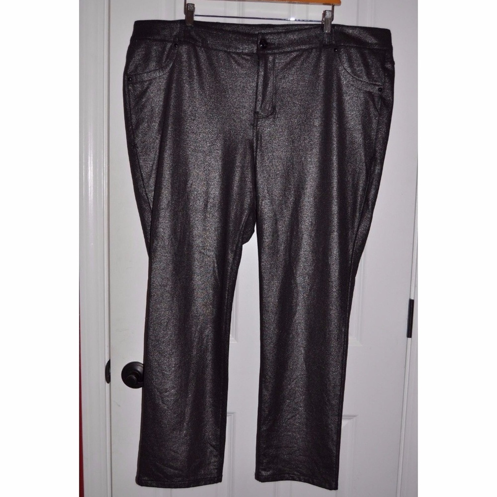 New LANE BRYANT Gunmetal Coated Jeggings NWT [A3] - Picture 2 of 5