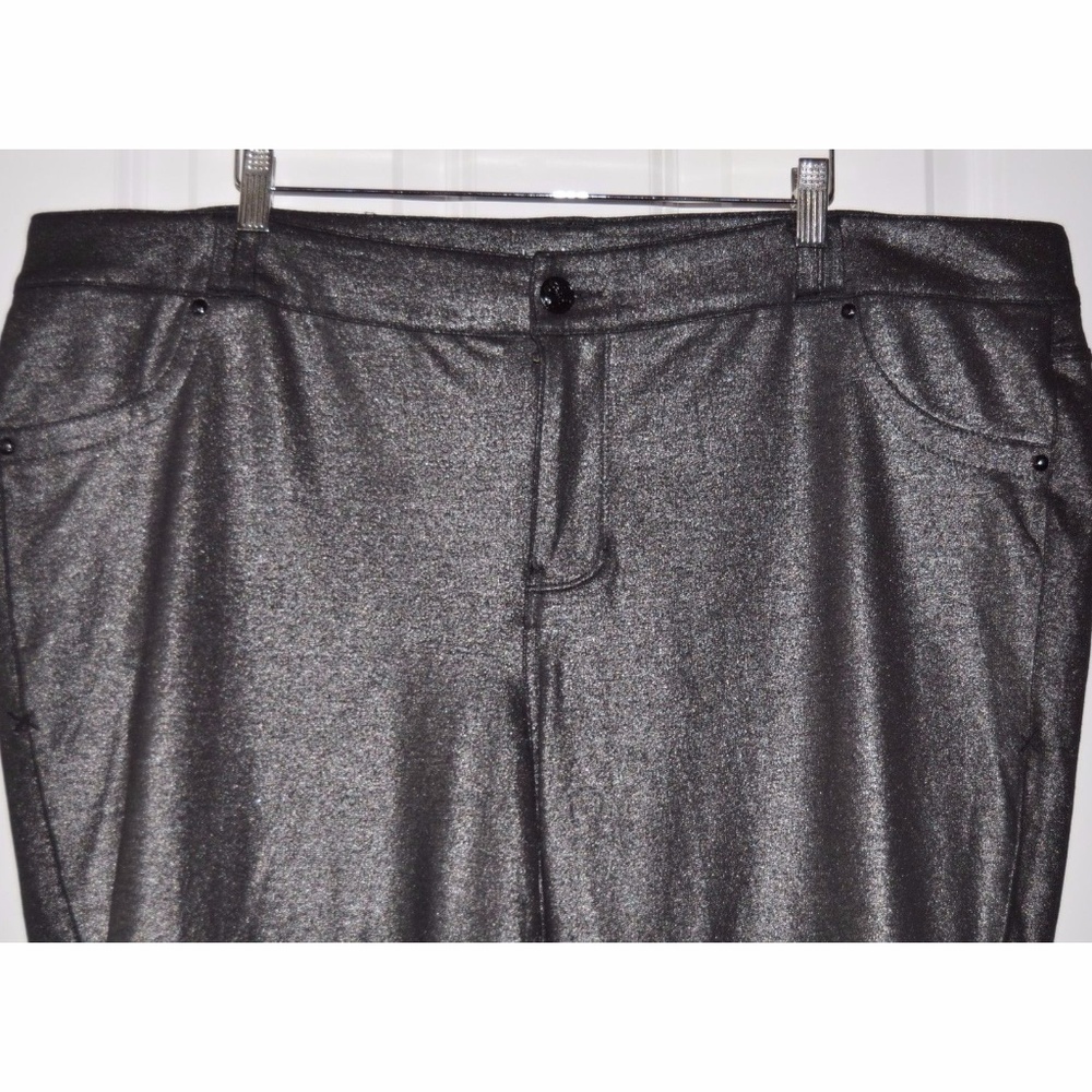 New LANE BRYANT Gunmetal Coated Jeggings NWT [A3] - Picture 3 of 5