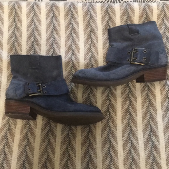 nine west blue suede booties