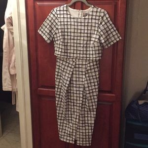 Asos black/white checkered midi dress